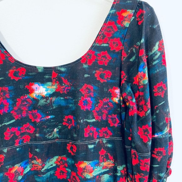 Rachel Comey Womens Dress 4 Midi Kodak Red Floral Print Volume Sleeve Target New - Picture 9 of 16